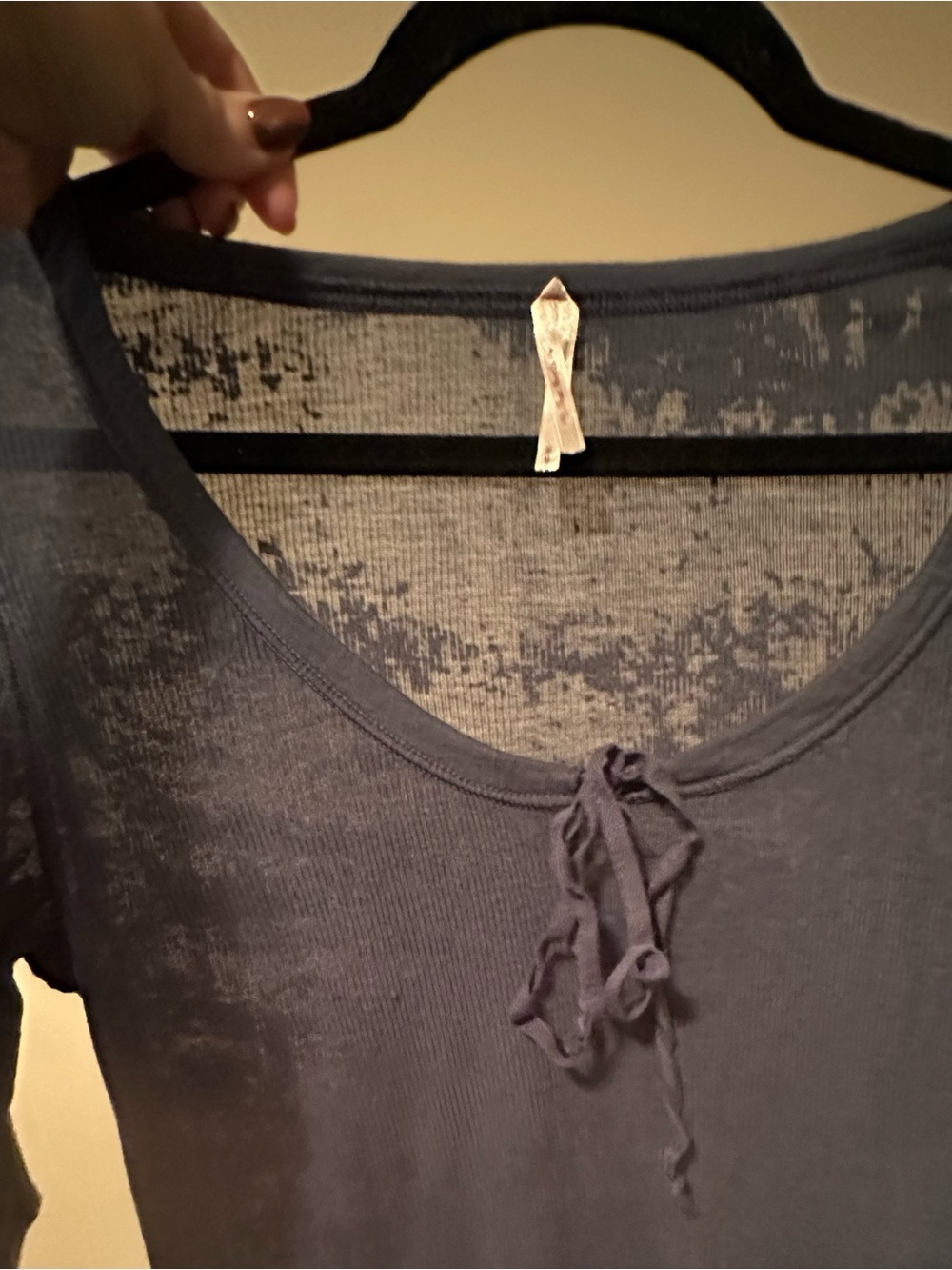 Free People Navy Blue Scoop Neck Top - Picture 4 of 6